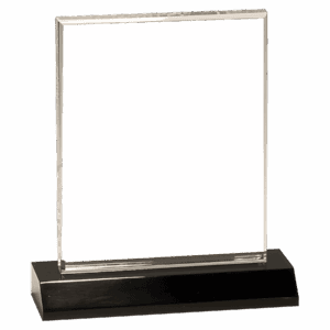 Large Clear Acrylic Rectangle with Black Acrylic Base