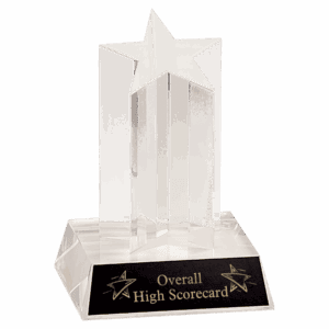 5" Clear Single Star Column Acrylic with Clear Base