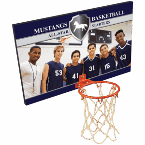 16" x 10" Sublimatable Basketball Plaque with Metal Hoop