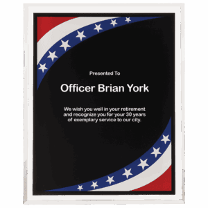 8" x 10" Stars & Stripes Border Clear-Plaque Acrylic