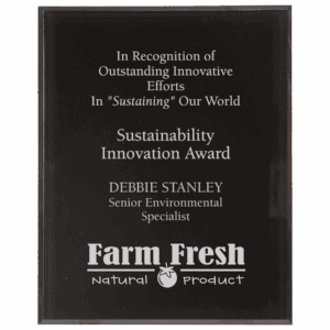 9" x 11" Solid Black Border Clear-Plaque Acrylic