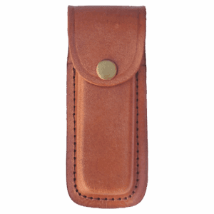 Bison River Leather Sheath with Snap Closure for Folding Knife up to 5" Long Closed