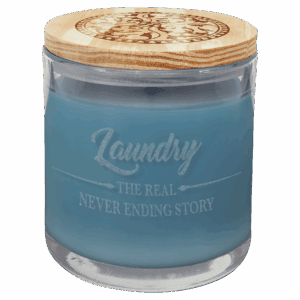 14 oz. French Linen Candle in a Glass Holder with Wood Lid