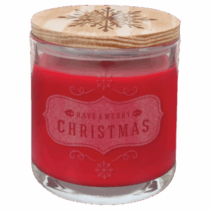 14 oz. Peppermint Twist Candle in a Glass Holder with Wood Lid