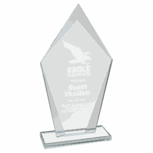8 1/2" Diamond Clear Glass Award