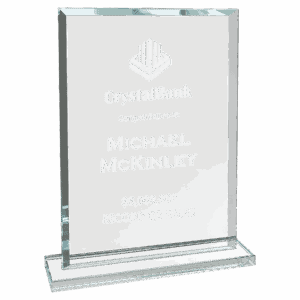 8 1/2" Rectangle Clear Glass Award