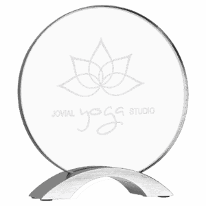 7 1/4" Round Cosmic Acrylic with Silver Base