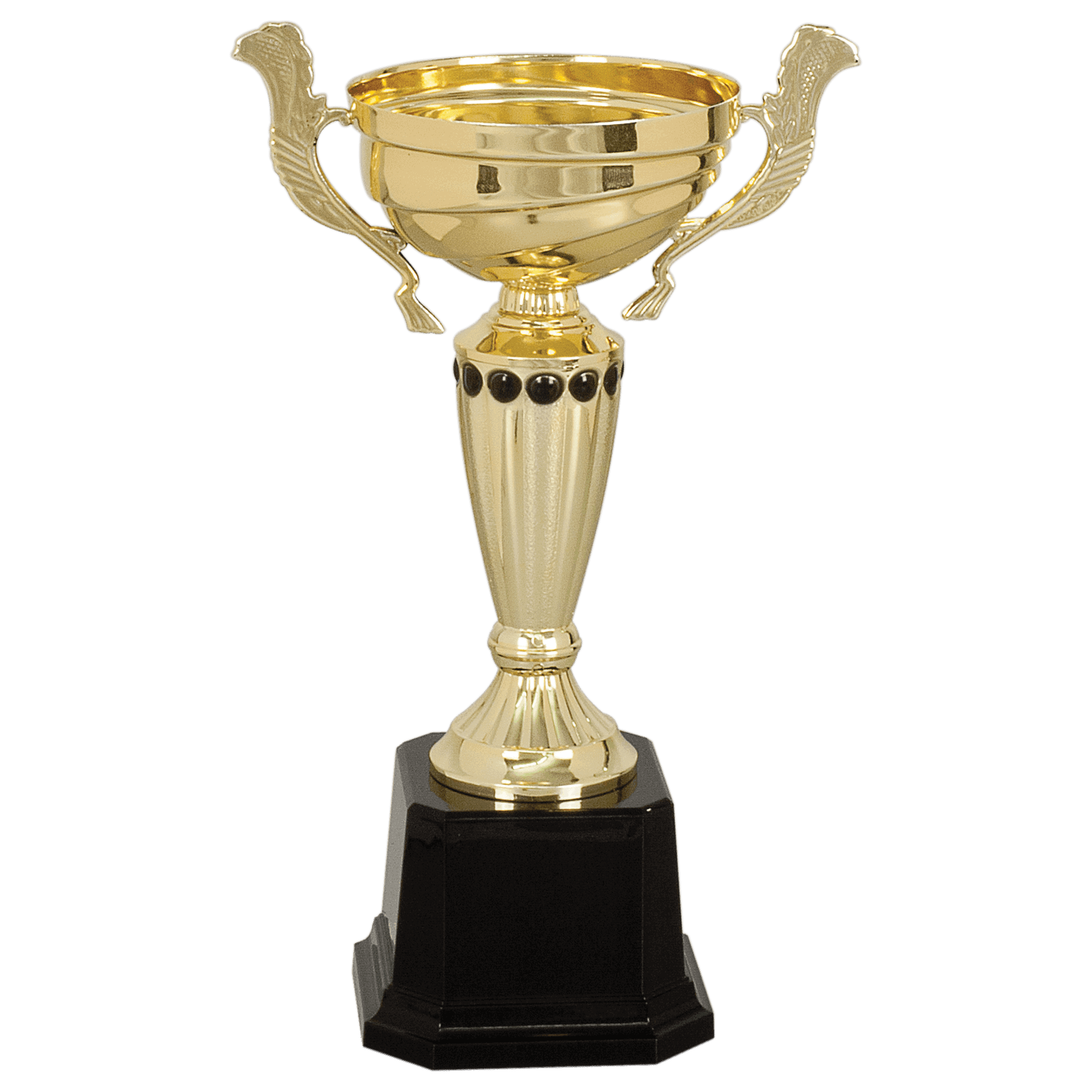 10" Completed Metal Cup Trophy on Plastic Base