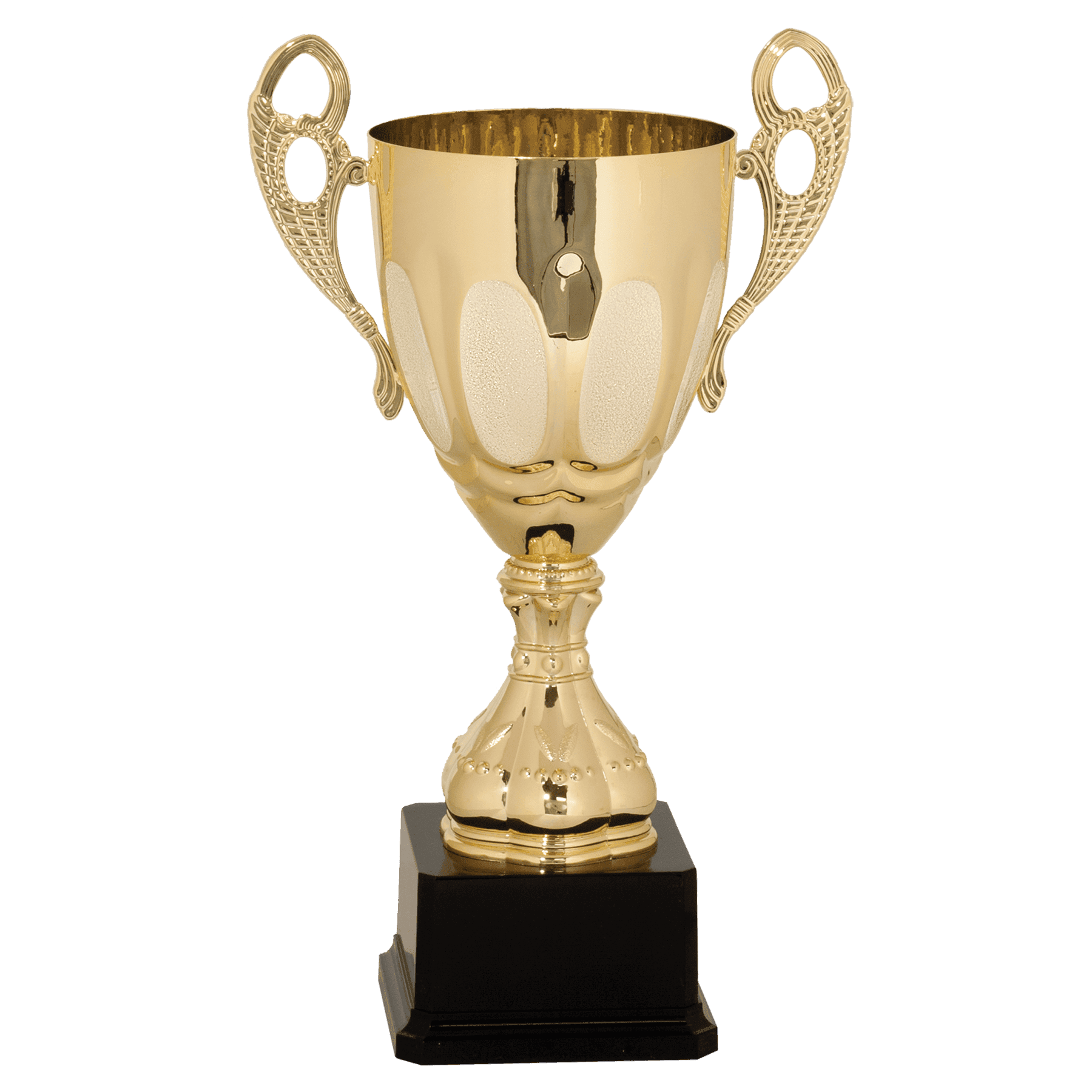 13" Completed Metal Cup Trophy on Plastic Base