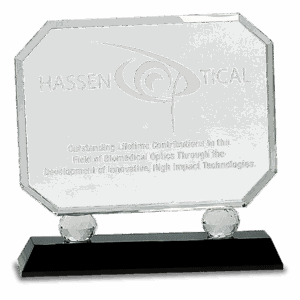 8" Rectangle Crystal on Pedestal Base