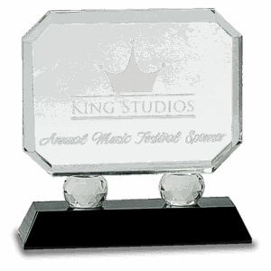 6" Rectangle Crystal on Pedestal Base