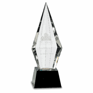 9 1/2" Obelisk Facet Crystal on Pedestal Base