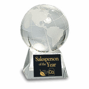 3 1/2" Crystal Globe on Clear Base