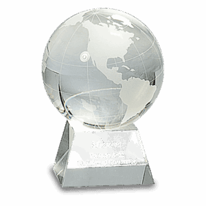 4 1/2" Crystal Globe on Clear Base