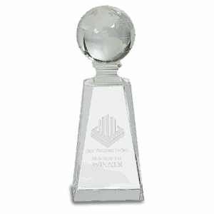 7 3/4" Crystal Globe on Clear Tower