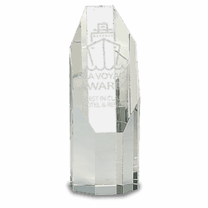 6" Clear Octagon Slant-Top Crystal Tower