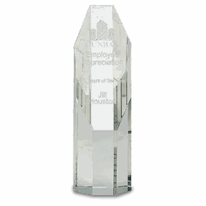 7 1/2" Clear Octagon Slant-Top Crystal Tower