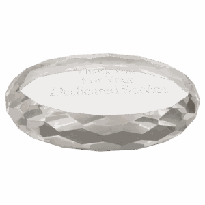 4" x 2 3/4" Clear Oval Crystal Paperweight