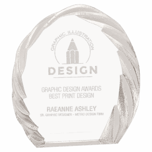 6" Oval Crystal with Decorative Edge