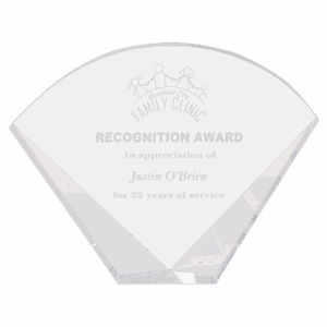 9" x 7" Crystal Facet Fan