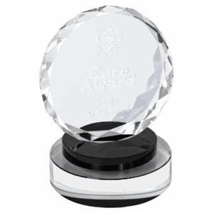 5" Round Facet Crystal on Round Base