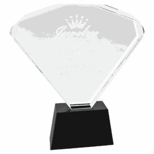 8 3/4" Crystal Fan with Black Base