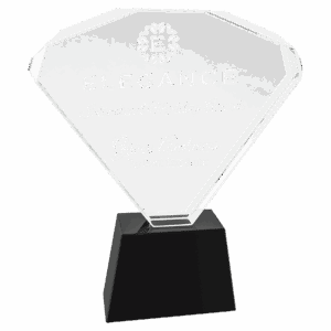 8" Crystal Fan with Black Base