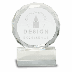 5" Round Facet Crystal on Pedestal Base