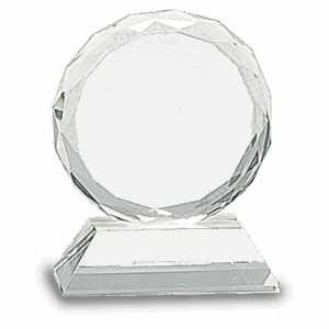 3" Round Facet Crystal on Clear Pedestal Base
