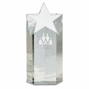9" Clear Crystal Star Column
