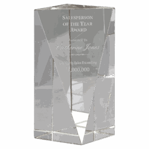 6" Crystal Triangle Front Pillar
