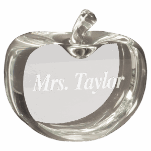 3 1/2" x 3 3/4" Flat Crystal Apple