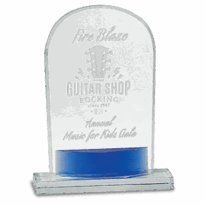 8 1/2" Crystal Arch with Blue Accent