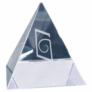 3 1/8" x 3 1/8" x 3 1/8" Crystal Pyramid