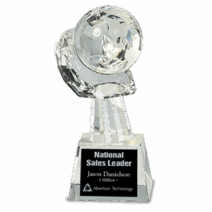 8" Clear Crystal Globe in Hand