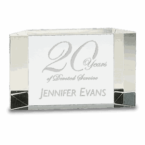 5" x 3" Clear Crystal Facet Block