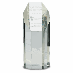 8" Clear Crystal Octagon Tower