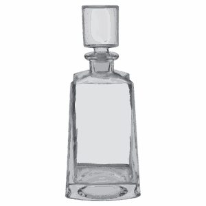 750mL 12" Tequila Decanter with Black Gift Box and Printed Paper Sleeve