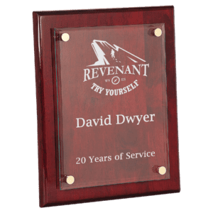 10 1/2" x 13" Piano Finish Floating Glass Plaque