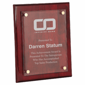 8" x 10" Piano Finish Floating Glass Plaque