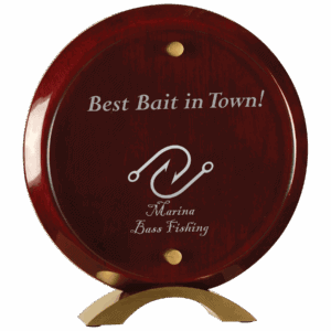 8 1/2" Round Rosewood Piano Finish Floating Acrylic Standup