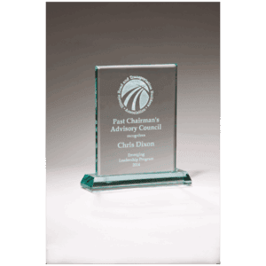 6" x 7" Premium Series Jade Glass Award