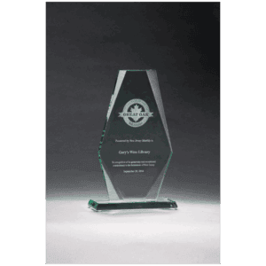 5 7/8" x 9 1/2"Premium Series Jade Glass Award