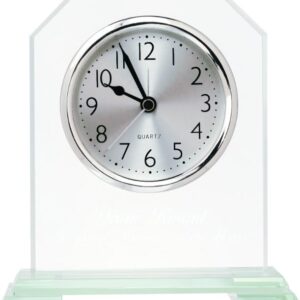 6 1/2" Clipped Corner Glass Clock