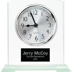 6 1/2" Square Arch Glass Clock