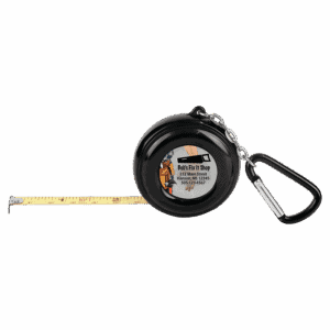2-Sided 6-Foot Black Tape Measure Keychain
