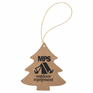 Laserable Leatherette Tree Ornament with Gold String