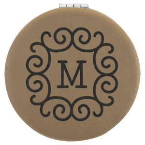 2 1/2" Laserable Leatherette Compact Mirror