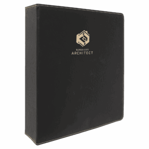 11" x 11 1/2" Laserable Leatherette 3 Ring Binder with 2" Slant D Rings