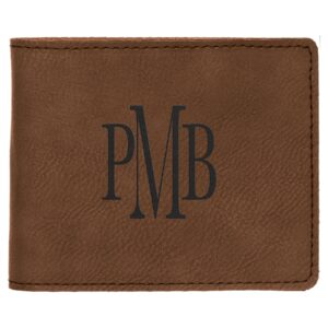4 1/2" x 3 1/2" Laserable Leatherette Bifold Wallet